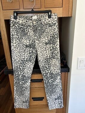 NEW Mother Dazzler Mid Rise Leopard Spot Denim Jeans 29 NWT 27" inseam crop